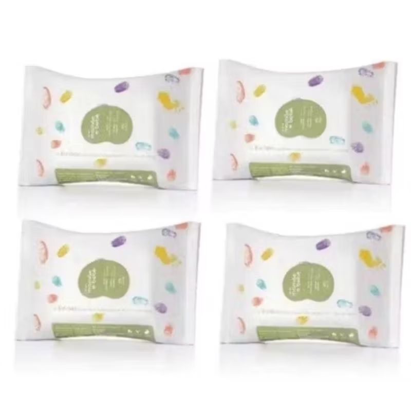 kit 4 Pacotes de Lenço Umedecido Natura Mamãe e bebê- 50 unidades hipoalergênicos