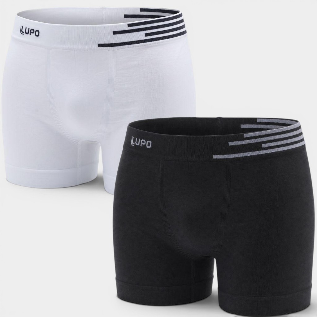 Kit 2 Cuecas Boxer Lupo Microfibra Sem Costura Original