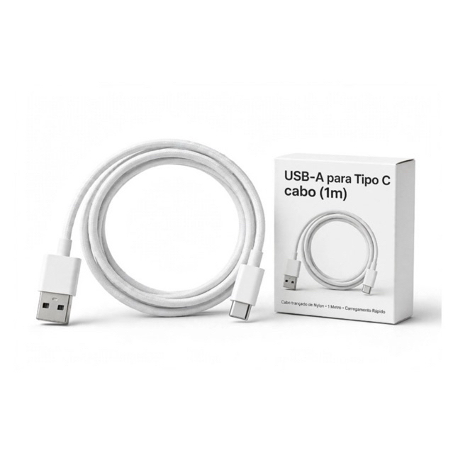 Cabo USB Tipo C Carregador Rápido Entrada USB-C Saída USB 1m