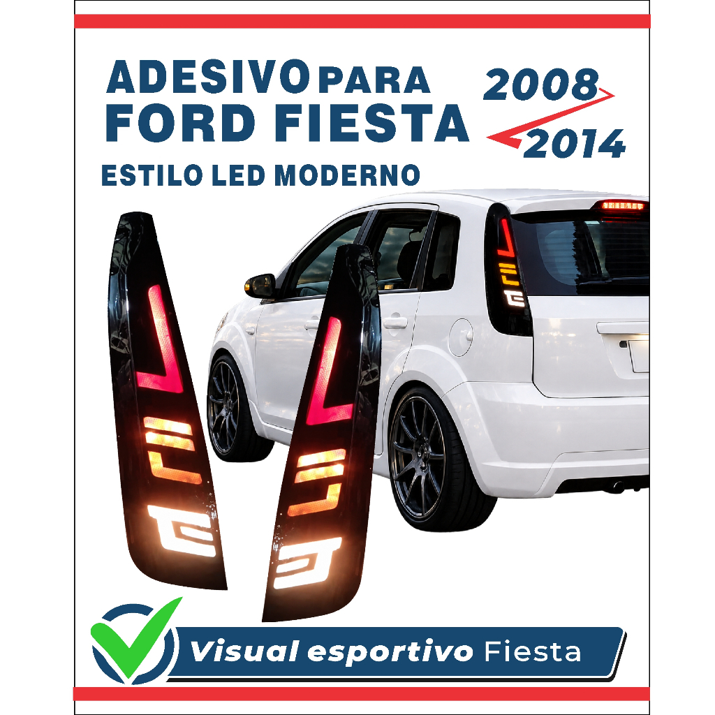 Aplique  Mascara Negra Lanterna Fiesta Hatch 2008 a 2014 ( O Par ) Tuning