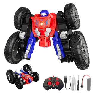 Carro Transformável RC Controle Remoto 2.4G Stunt Car de Acrobacias com Efeito de Spray