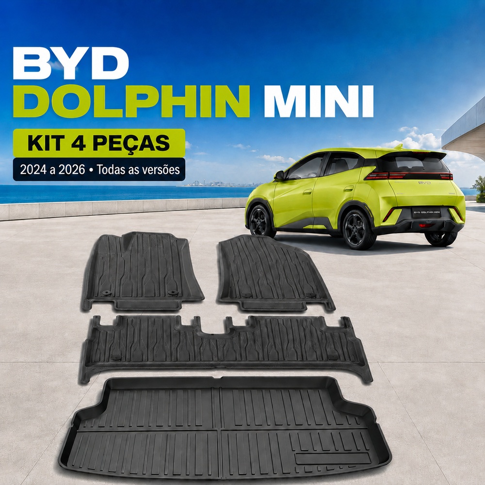 Jogo De Tapetes Com 4 Peças Premium Bandeja Borda Alta Borracha Tpe 3D Byd Dolphin Mini 2024 - 2026