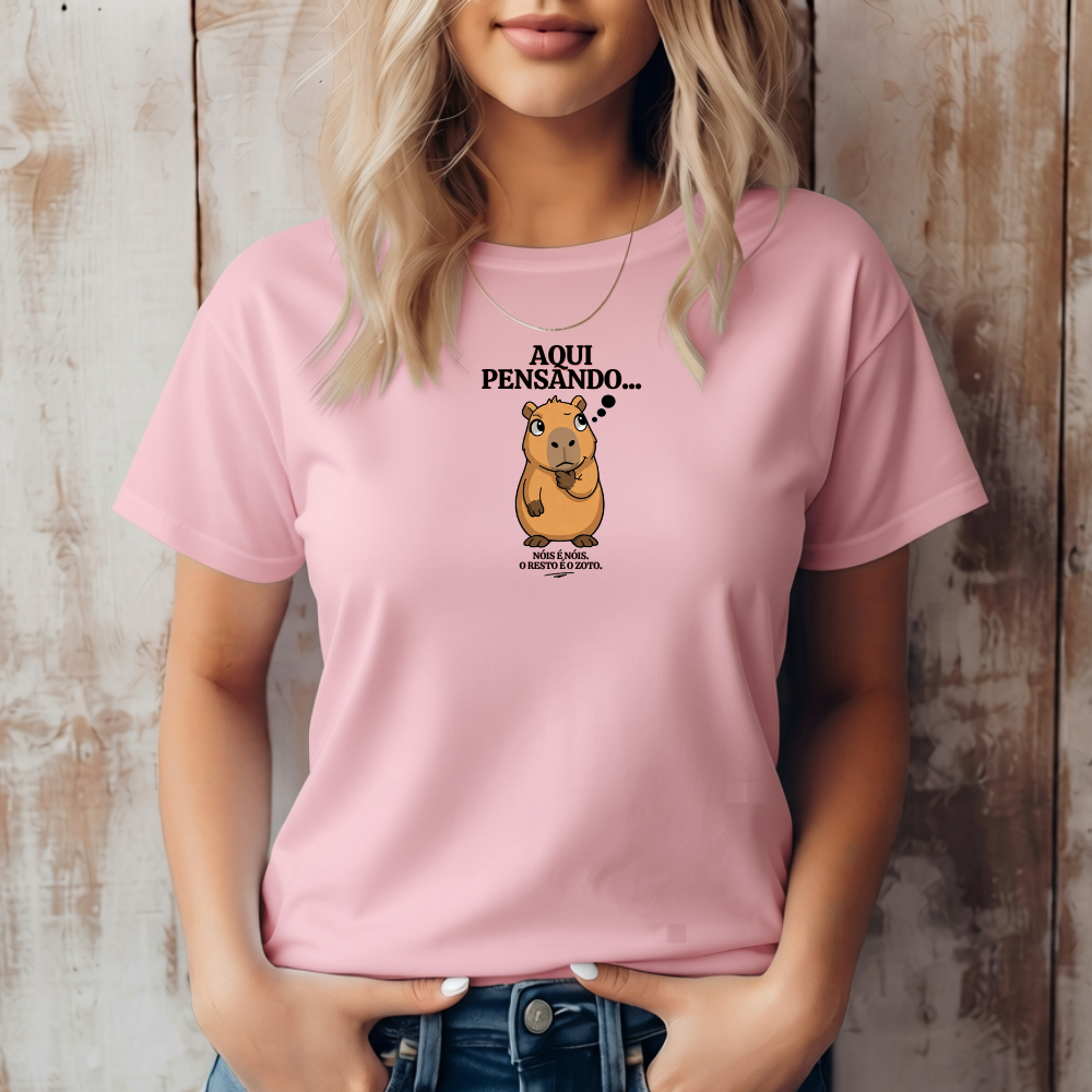 Camiseta Capivara Engraçada Frase NÓIS É NÓIS O RESTO É O ZOTO T-Shirt 100% Algodão Divertida Feminina Masculina
