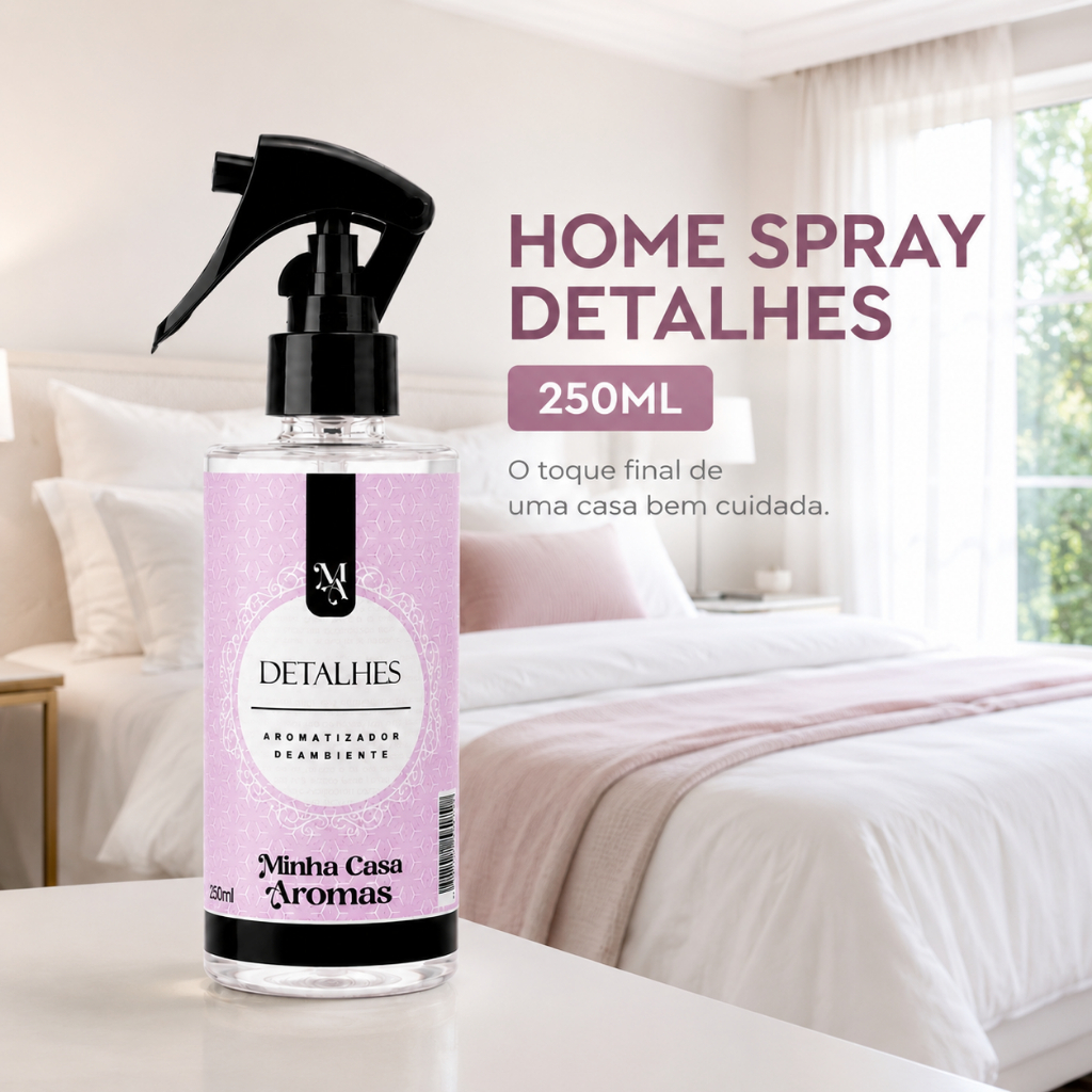 Home Spray 250ml Aromatizador de Ambiente Perfume para Casa Quarto Cama Mesa Banho Detalhes Aroma Oficial de Lojas