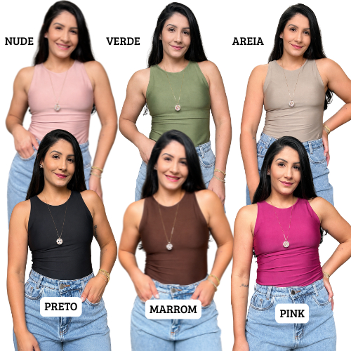 Kit Regata Blusa Feminina Suplex Dupla Básica Casual Blogueira Tendencia Regatinha