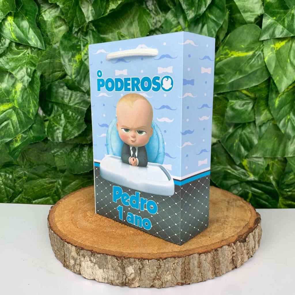 Sacolinha Personalizada O Poderoso Chefinho Azul Lembrancinha para Festa Infantil