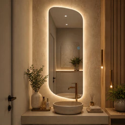 Espelho Grande 110x50cm com Led Touch Vitta Quente Frio Decoração Pinterest Quarto Sala Banheiro