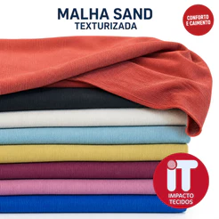 Tecido Malha Sand Texturizada 1m x 1,50m Macia com Caimento Para Vestidos Blusas Saias e Conjuntos