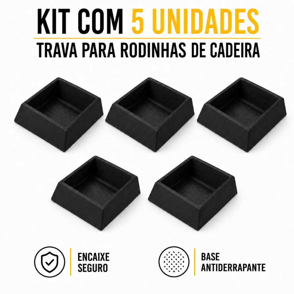 Trava Para Rodinhas Rodas Cadeira Escritório Gamer Antiderrapante Resistente Simulador Corrida