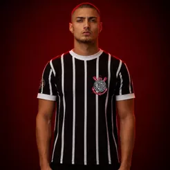Camiseta Corinthians Masculina Listrada Democracia Licenciada