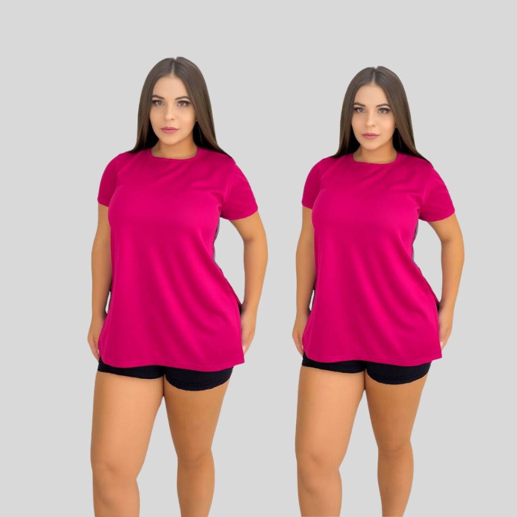 Kit 2 Blusas Academia Feminina Tapa Bumbum Treino Fitness Corrida