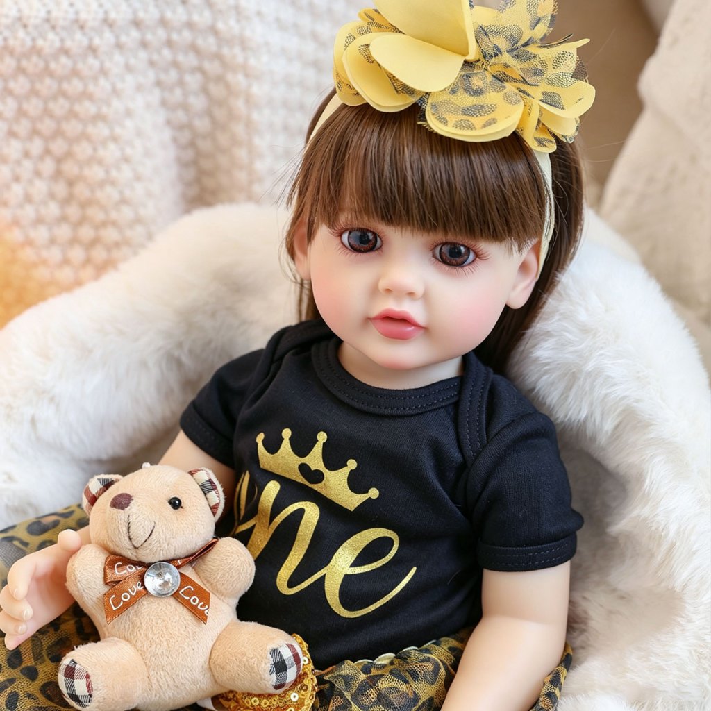 Boneca Bebe Reborn Menina 100% Silicone Pode Dar Banho Cabelo Longo Casa Beauty