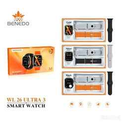 Smartwatch relógio WL26 ULTRA 3(49MM) 3 Pulseira Gps 2026 Serie 12 esportes bluetooth inteligent