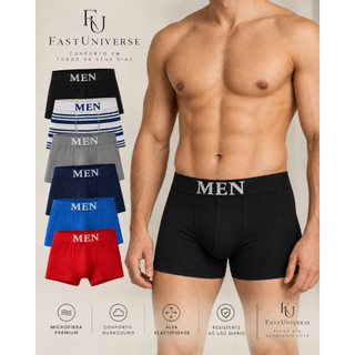 Kit Cuecas Boxer Masculino Alta Qualidade Microfibra Sem Costura