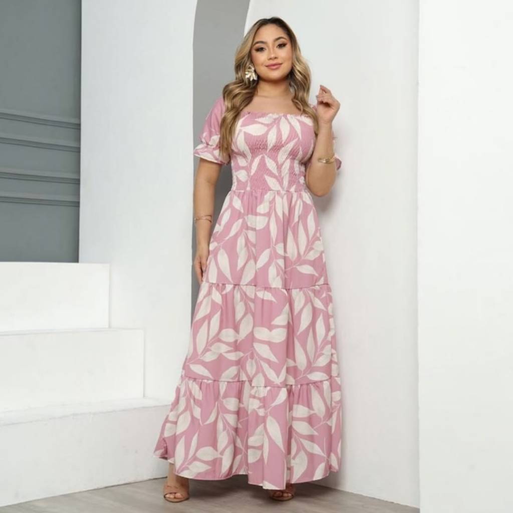 Vestido Longo Feminino De Lastex Três Marias