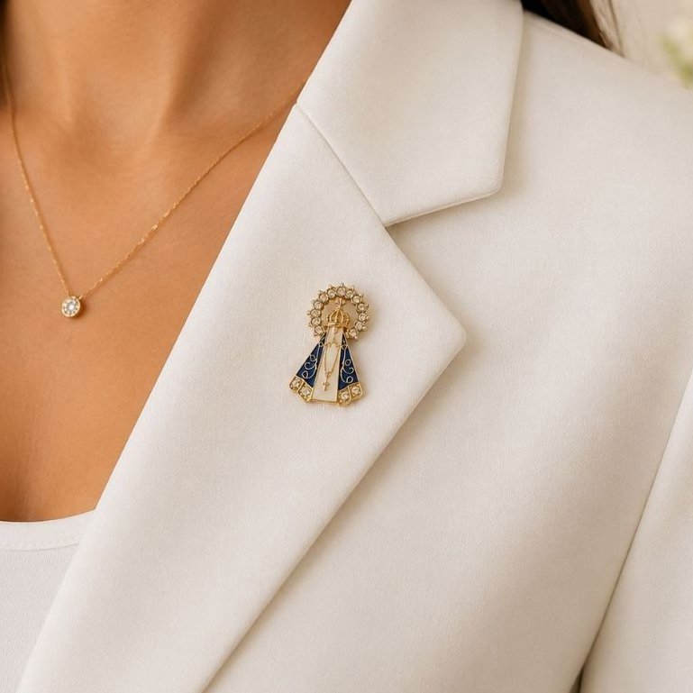 Broche Nossa Senhora Aparecida Premium Kit 1/2/3/6 unidades