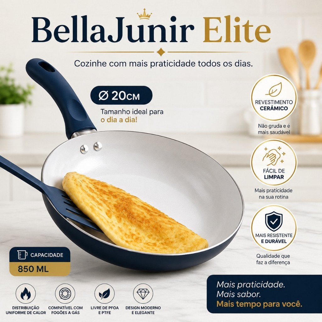 Frigideira 20 cm Revestida Cerâmica Antiaderente