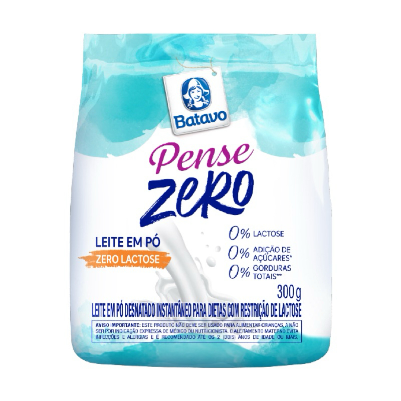 Leite em Pó Desnatado Batavo 300g - Zero Lactose e Baixo Teor de Gordura