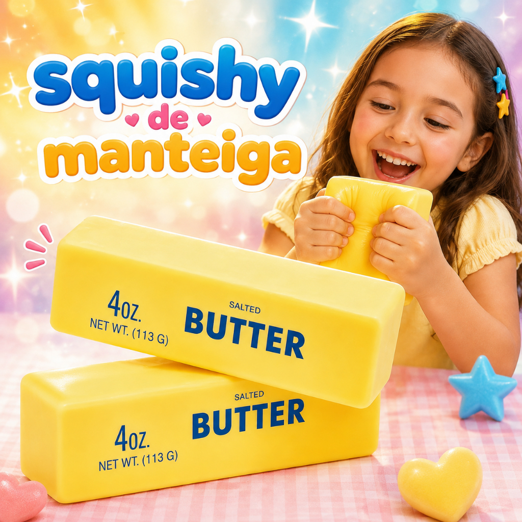 Taba Squishy Barra De Manteiga Butter Sensorial Mole Slow Kawaii para Brincar