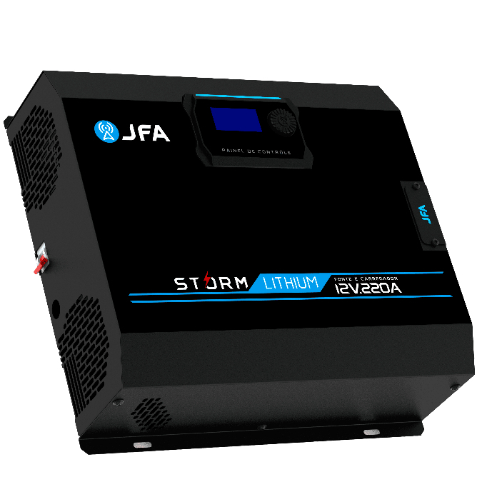 Fonte JFA Storm 220A Carregador Automotivo Lithium Bivolt Digital Alta Potência 220A Lítio Display