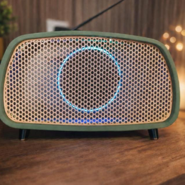 Caixa Retro para Alexa - Echo Dot 3 e Google Mini