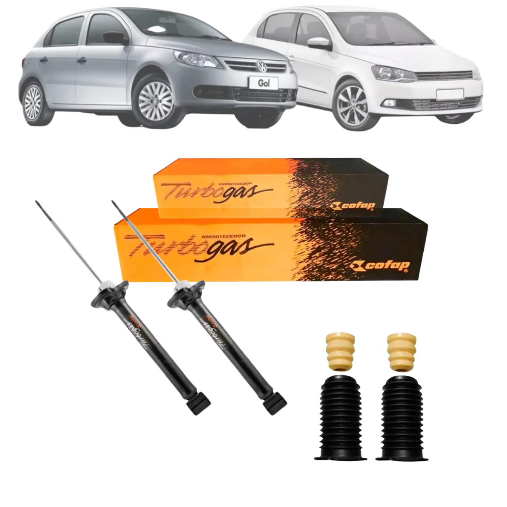 Kit 2 Amortecedores Traseiro Cofap Original VW Gol / Voyage G5 G6 G7 + BATENTE E COIFA