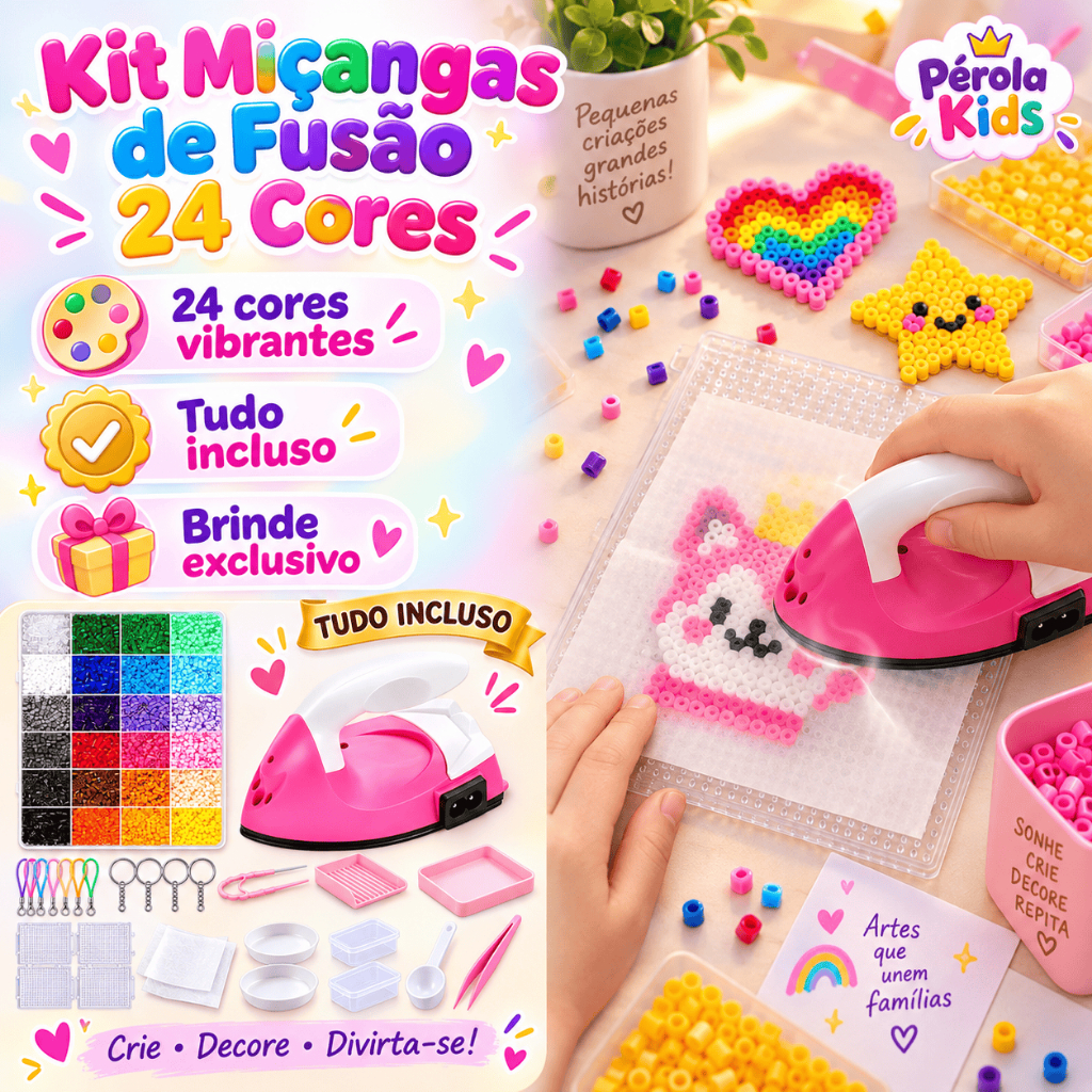 Kit 24 cores 2.6mm Com 14000pcs Perler Beads DIY Presentes para crianças Com Ferramentas