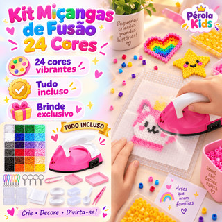 Kit 24 cores 2.6mm Com 14000pcs Perler Beads DIY Presentes para crianças Com Ferramentas