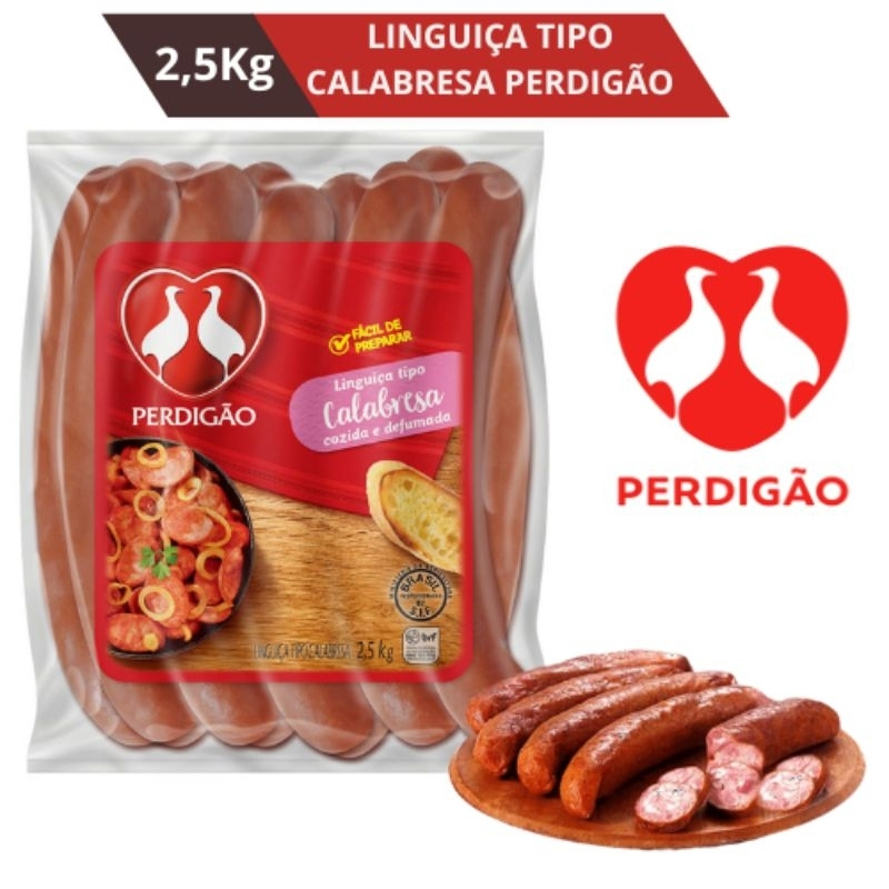 Linguiça Calabresa Perdigão 2,5kg - Sabor Intenso e Versátil para Suas Receitas