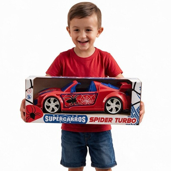 Carrinho Spider Aranha 40cm na Caixa de Presente - Porsche Turbo GT Luxo Brinquedo - QUEEN SHOP