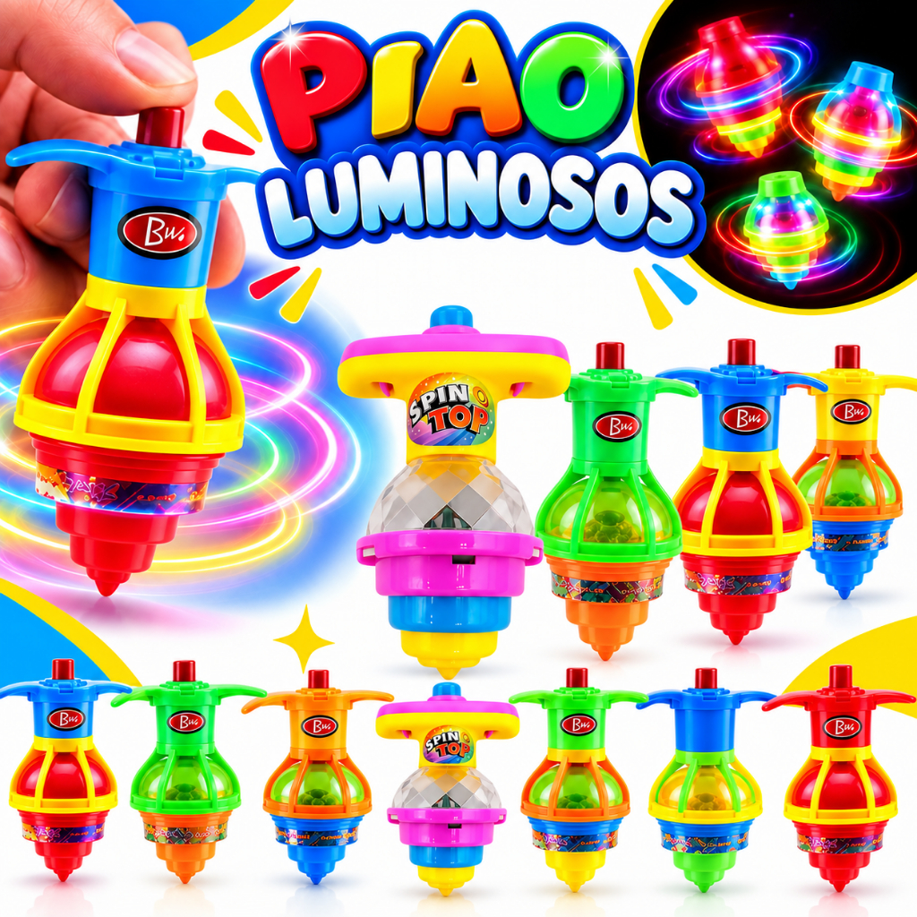 Kit 3/5/10/12 Pião Giroscópio  Brinquedo Infantil Brincadeira Criança Lembrancinhas Presente