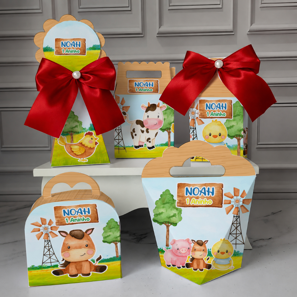 Kit Caixinha Monte Você Mesmo Fazendinha Lembrancinha Aniversário Decoração Festa