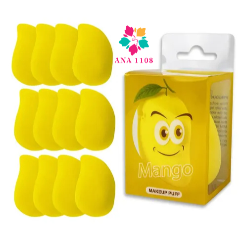 ANA 1108 Kit 12 peças Esponja de Rosto Facial Maquiagem Base Manga