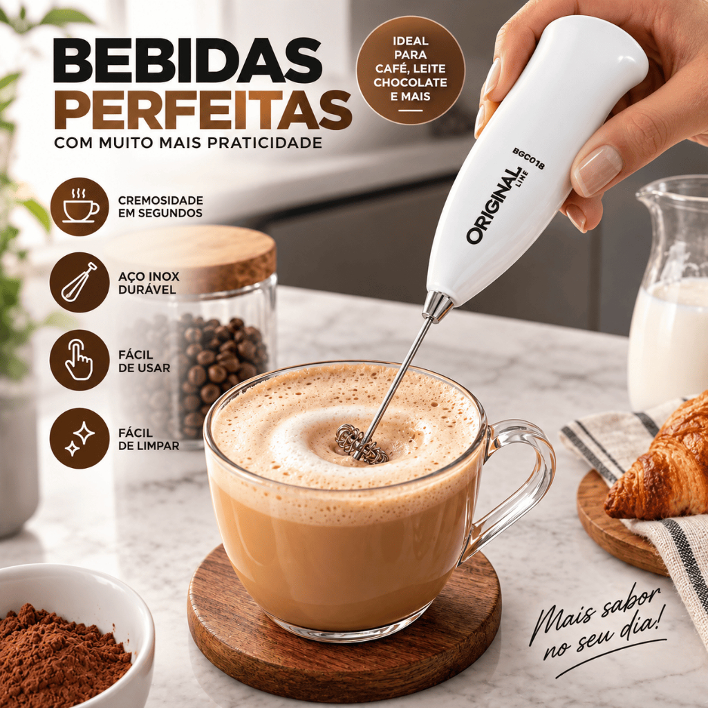Mini Mixer Misturador Portátil Café Leite Whey Shake Pilha