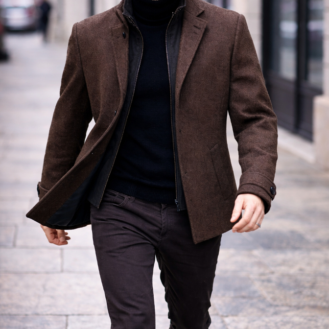 Sobretudo  blazer duplo Masculino Social Premium Slim Fit Elegante Inverno