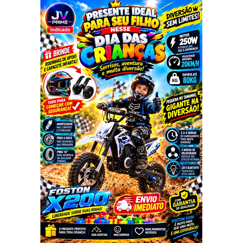 Moto Elétrica Infantil Foston X200