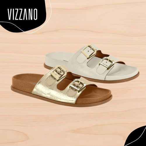 Sandália Birken Papete Feminina Fivela Ajustável Vizzano Macia Casual Fácil Calce Tendência Confortável 6570.202