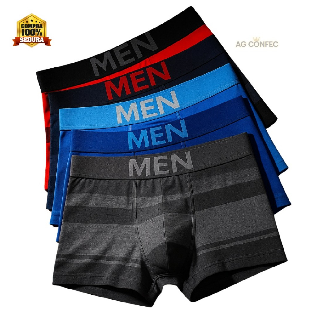 KIT ATÉ 10 CUECAS ADULTO MASCULINA MICRO FIBRA SEM COSTURA BOXER