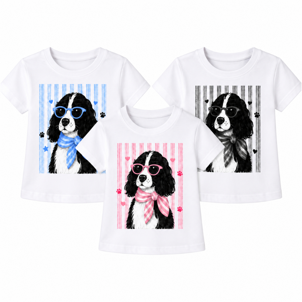 Camiseta T-shirt Infantil Feminina Menina Estampa Cachorrinho Confortável