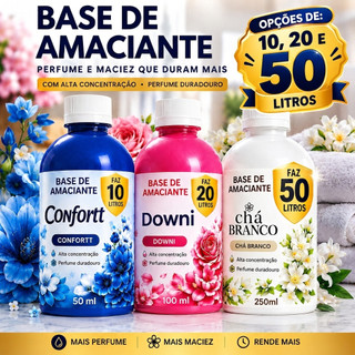 Base Amaciante Concentrada Cheiroso 50ml 100ml 250ml Rende até 10 20 e 50 litros Tipo Perfumado Rendimento Cheiroso