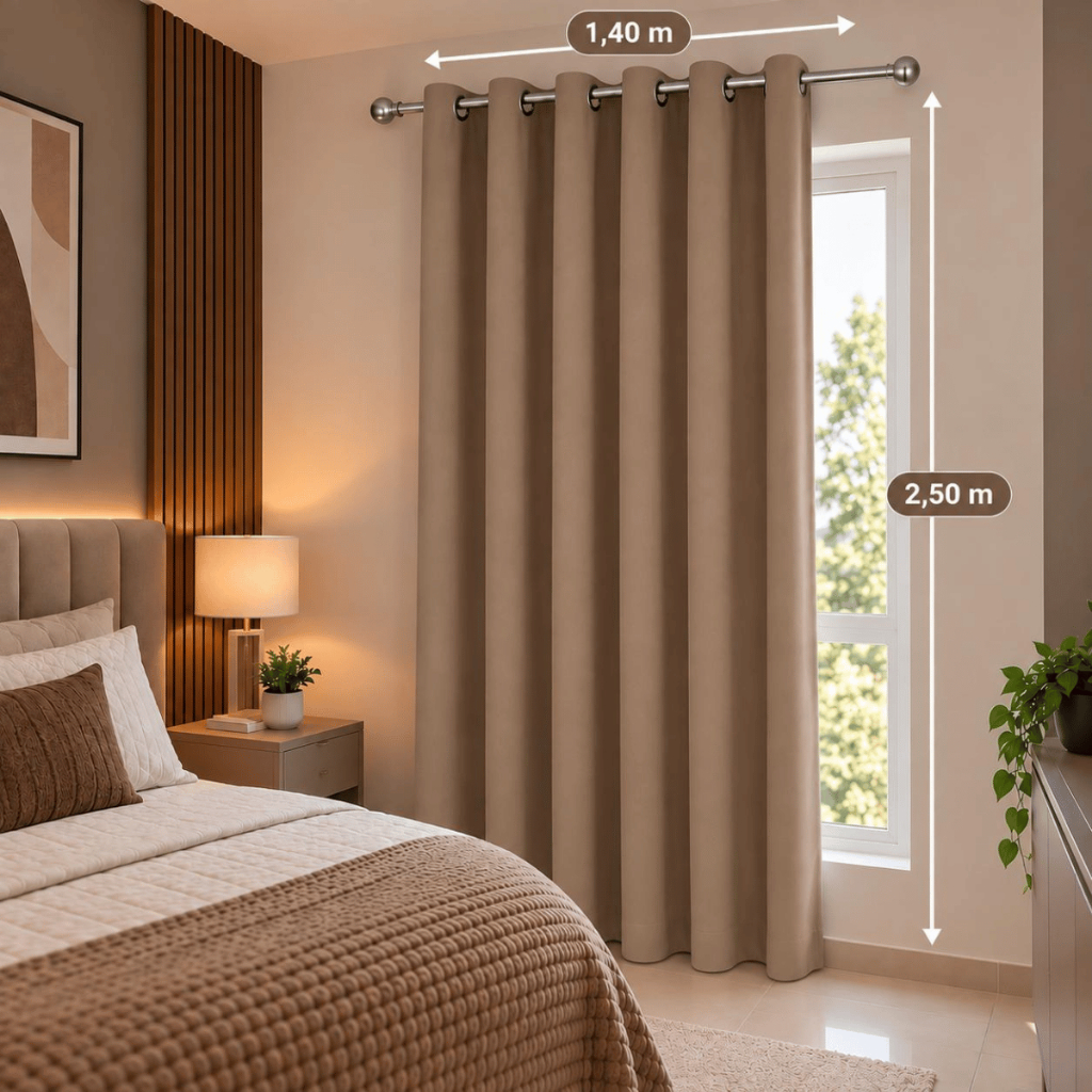 Cortinas para Salas e Quartos 1,40 x 2,50 FOLHA ÚNICA