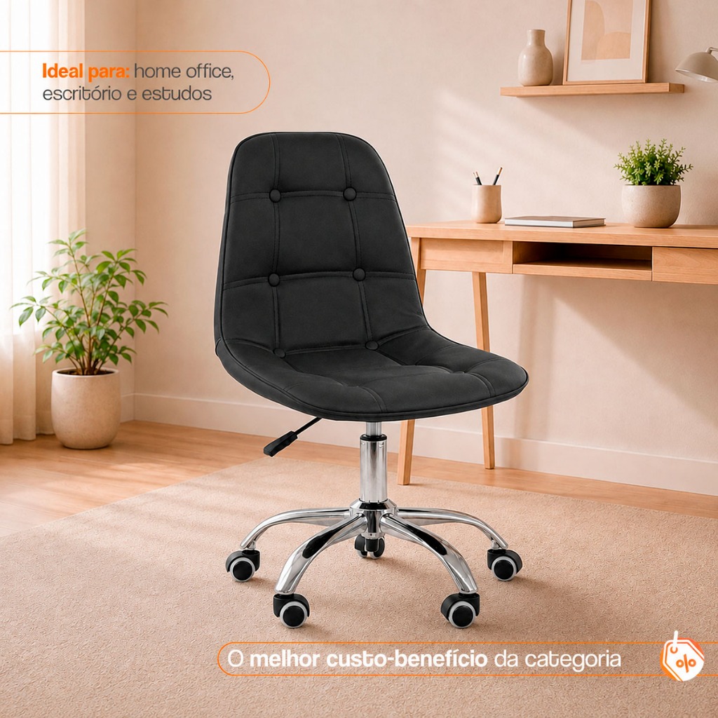 Kit 2 Cadeiras Office Botonê Giratória Ergonômica para Escritório Home Office · foto 2