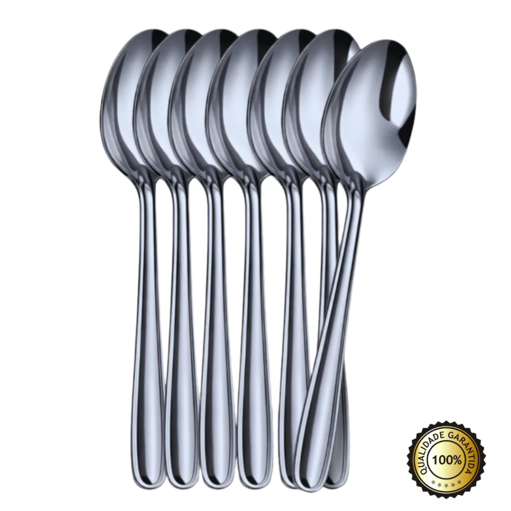 Jogo Colher de Sopa Inox Mesa Buffet Restaurante Cozinha 6 12 18 e 24 Unidades Talher