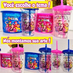 Kit Cineminha com Baldes Pipoca 1,5l+Copo Twister GRANDÃO+Embalagem Personalizados! Vc escolhe tema!