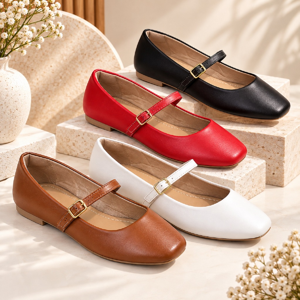 Sapatilha Mary Jane Boneca Feminina Com Fivela Confortável