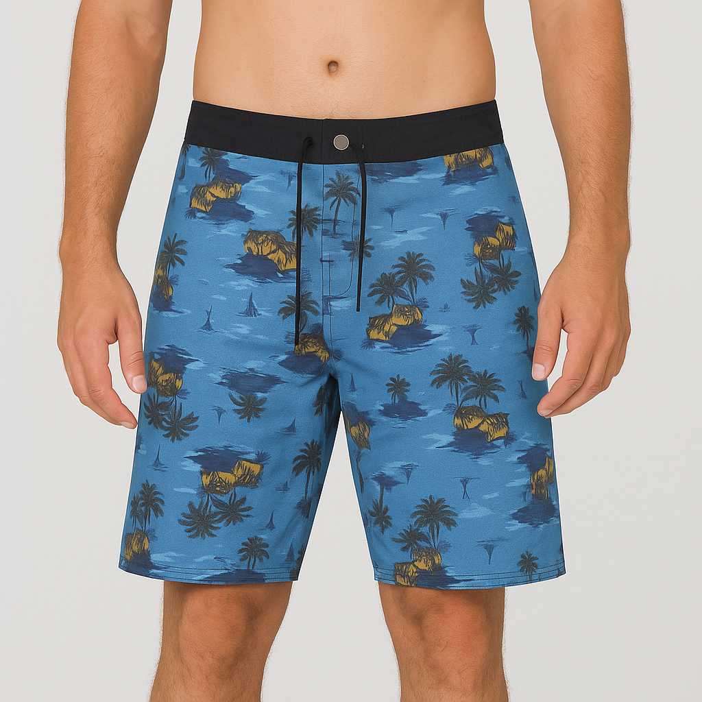 Kit Com 2 Bermudas Elastano Surf Estampadas Tactel Masculinas Praia Verão Atividade Física Academia