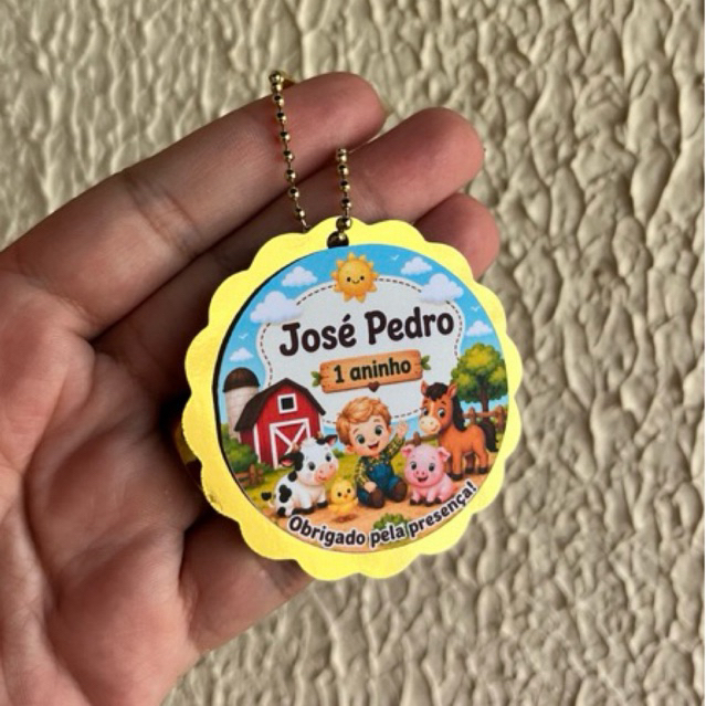 Tag Aplique 3D Fazendinha Personalizado Lamicote Lembrancinha Personalizada Fazemos qualquer tema