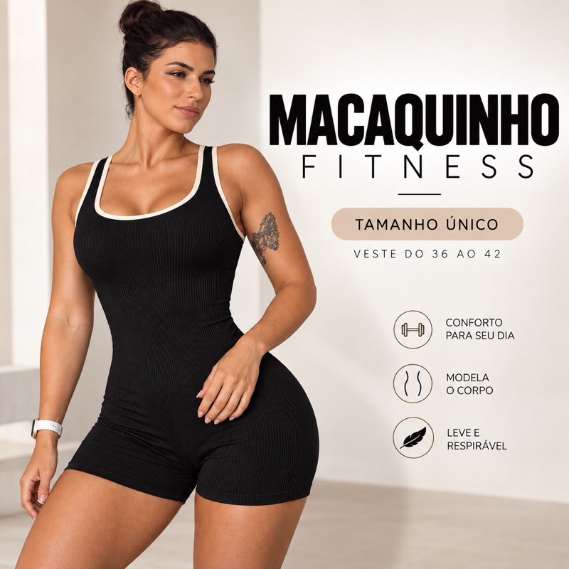Macaquinho Feminino Fitness Academia Anarruga Canelado Curto Justo Alcinha Macacão Esportivo Feminino Confortável