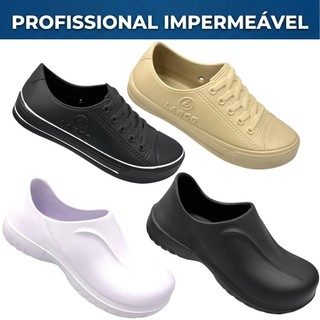 Sapato Babuche Antiderrapante Profissional Impermeável Tênis Trabalho Cozinha Limpeza EVA Enfermagem Largo