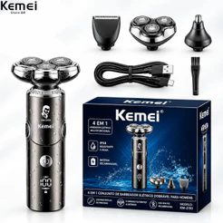 Máquina Kemei 4 em 1 KM-2193 Multifuncional USB Recarregável Sem Fio Bivolt 110/220V